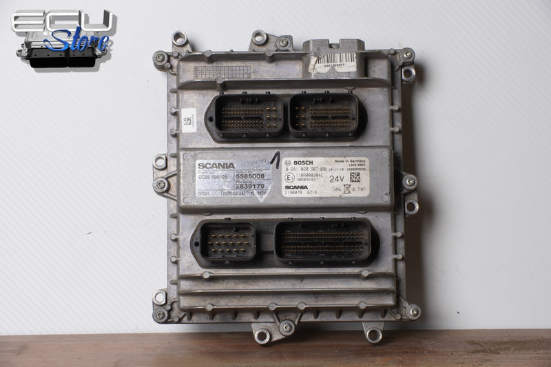 Cargue la imagen en el visor de la galería, ECU CENTRALITA MOTOR 0281020907 2839179 2190078 SCANIA P T G 2020 OC09 104/1050

